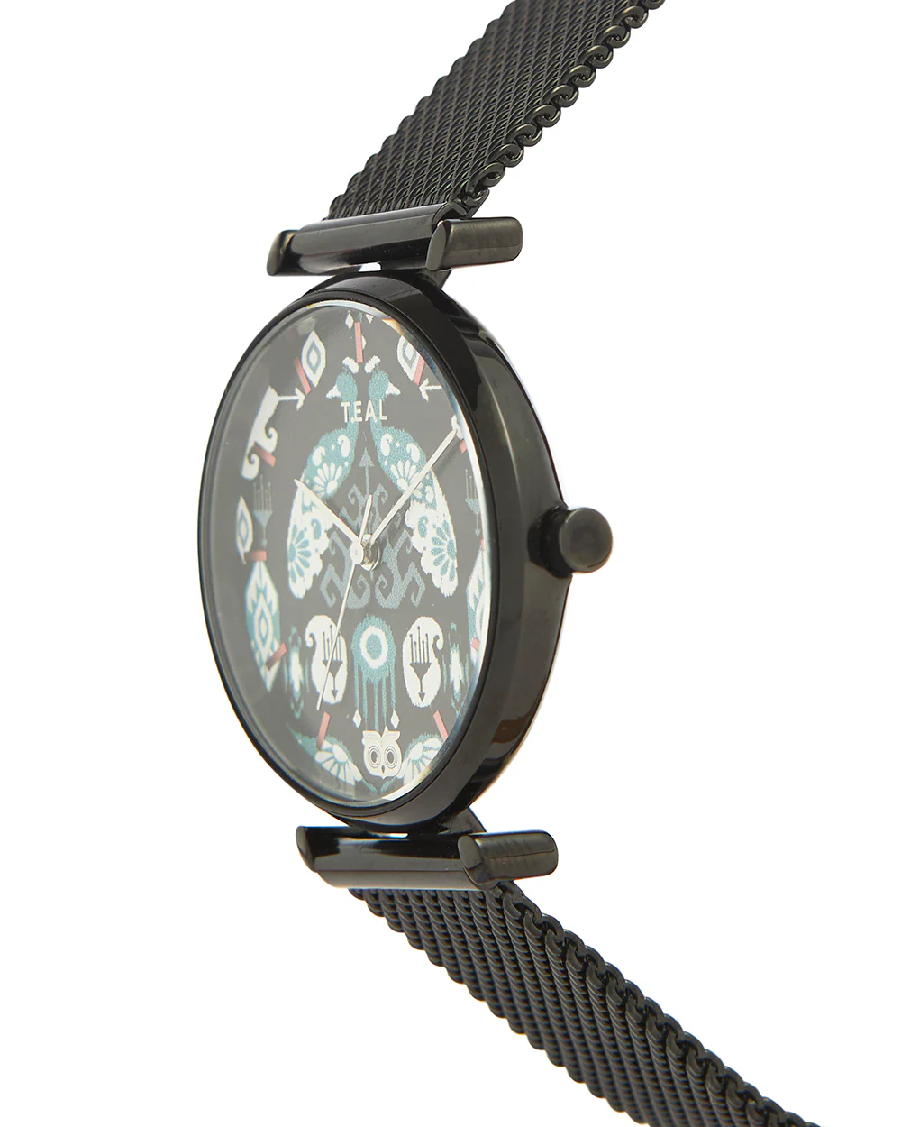 Teal by Chumbak Peacock Peeper Watch | Metal Mesh Strap - Blue - Image 3