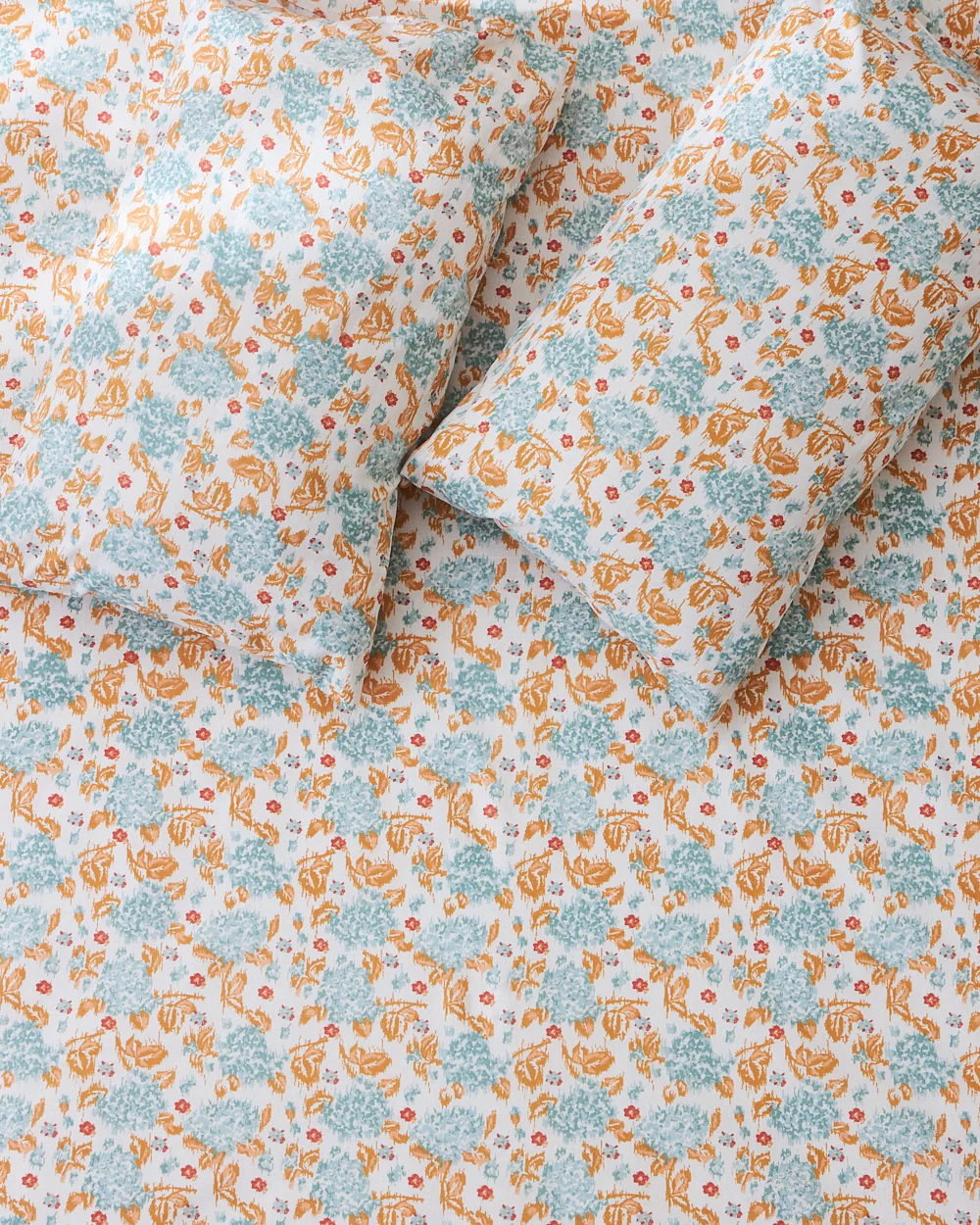 TEAL by Chumbak Pixel Florals  Bedsheet, Teal - Queen size, 104 TC - Image 3