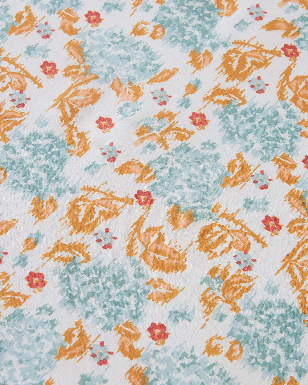 TEAL by Chumbak Pixel Florals  Bedsheet, Teal - Queen size, 104 TC - Image 5