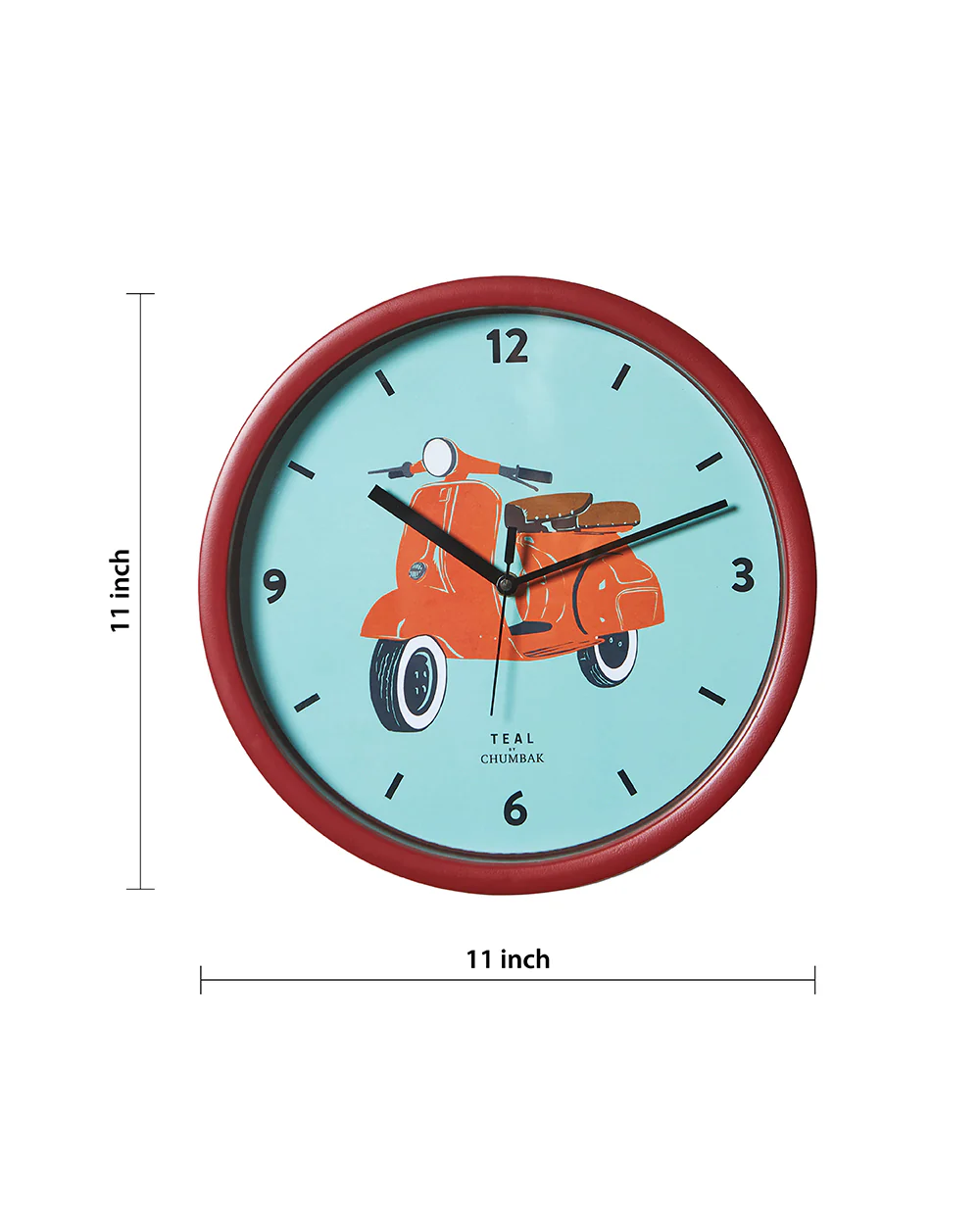 Teal by Chumbak |Scooting Around Wall Clock | 11 inch - Image 7