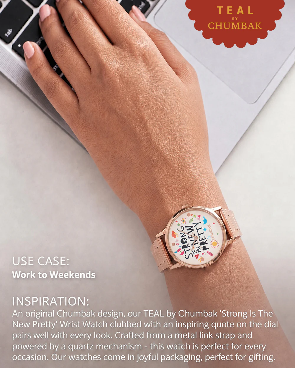 TEAL by Chumbak Strong is the new pretty Watch,Metal link Strap - Image 4
