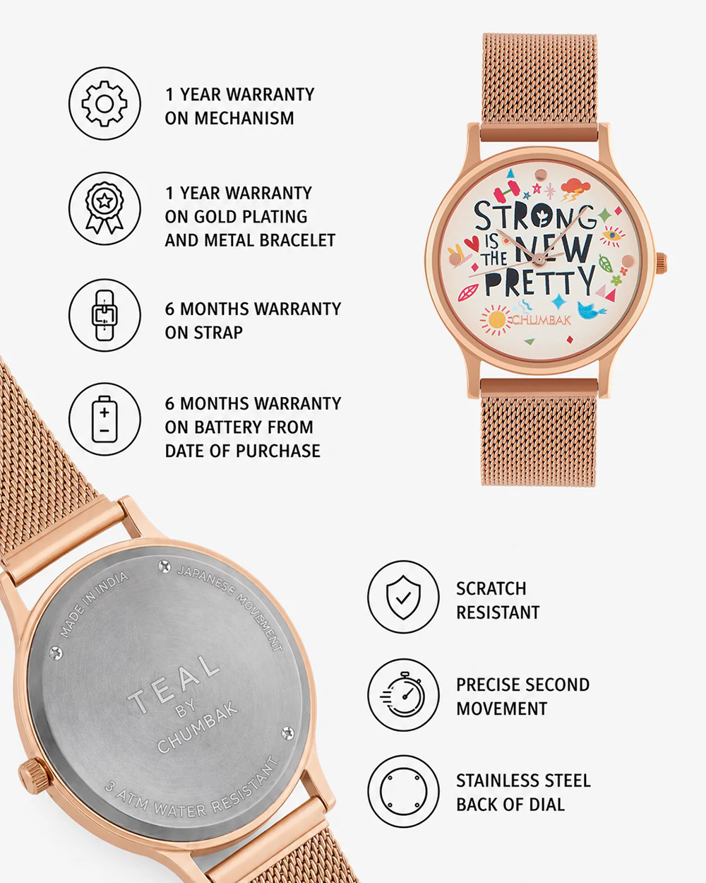TEAL by Chumbak Strong is the new pretty Watch,Metal Mesh Strap - Image 6