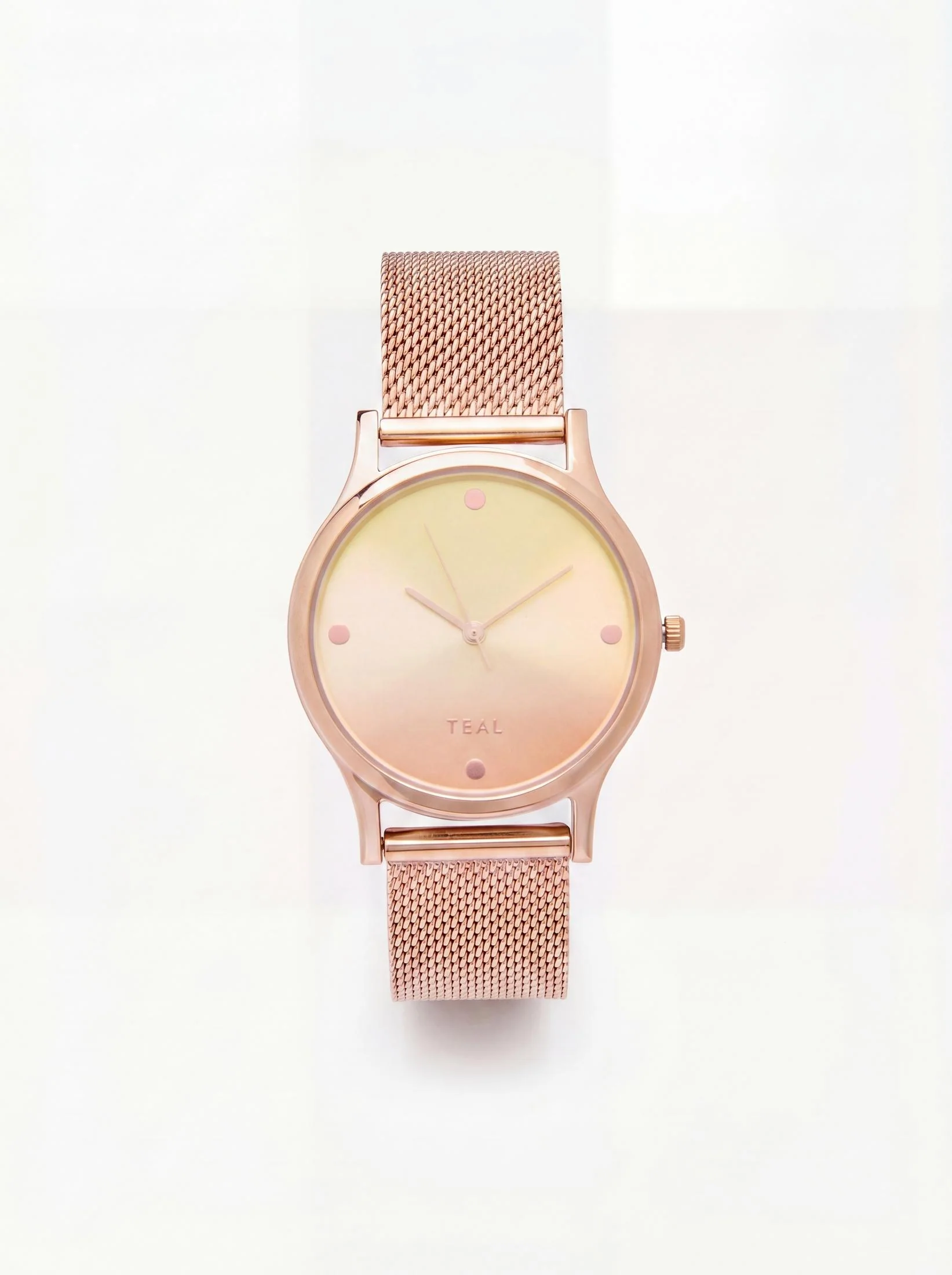 TEAL by Chumbak Sunset Ombre Watch, Metal Mesh Strap - Image 2