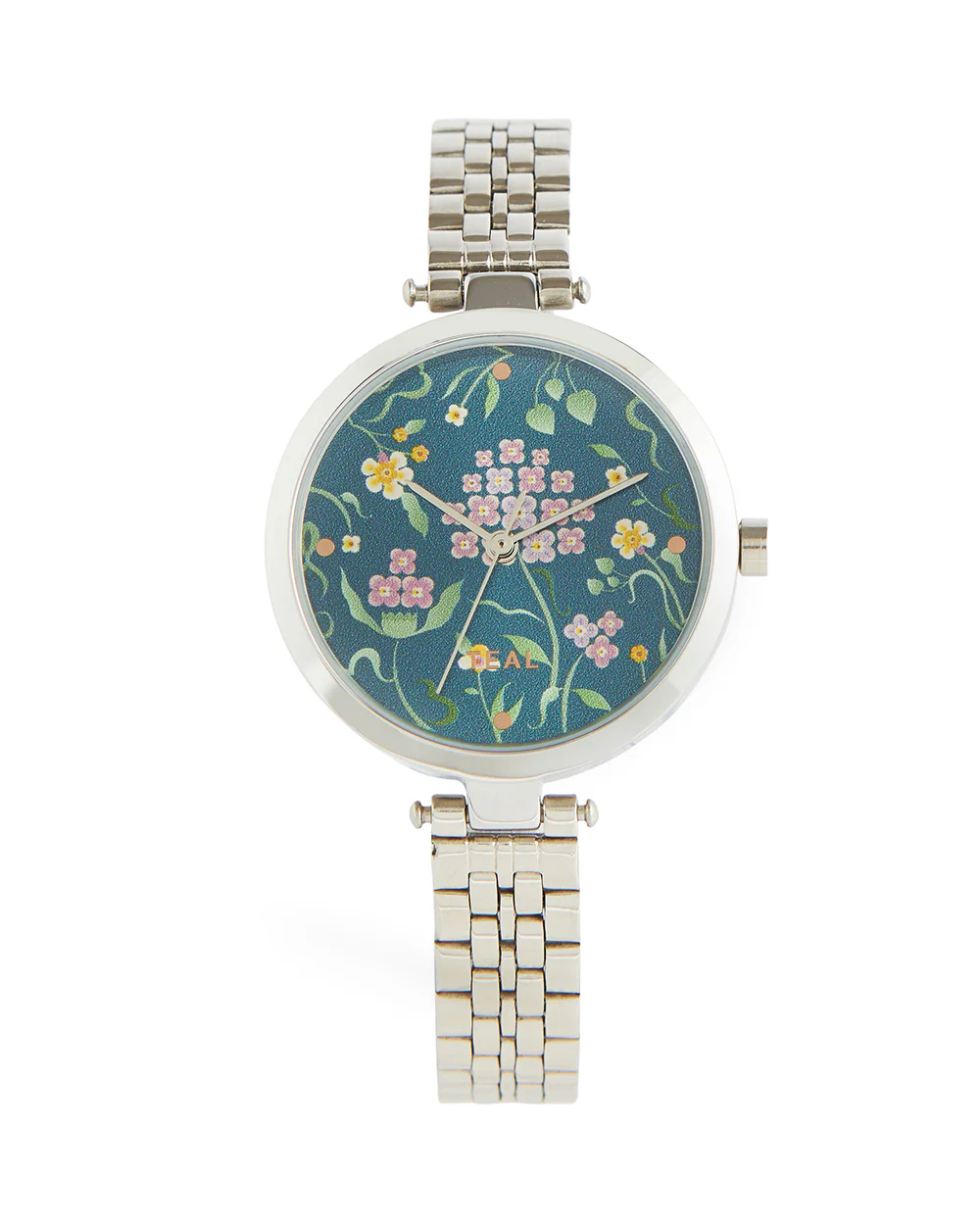 Teal by Chumbak Tropic Watch |Metal Link Strap - Navy - Image 2