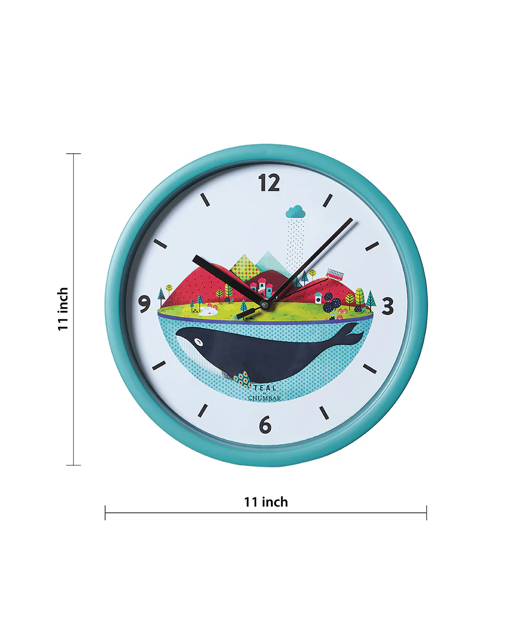 Teal by Chumbak Wall Clocks | 11 inch| Silent Sweep movement - Image 52
