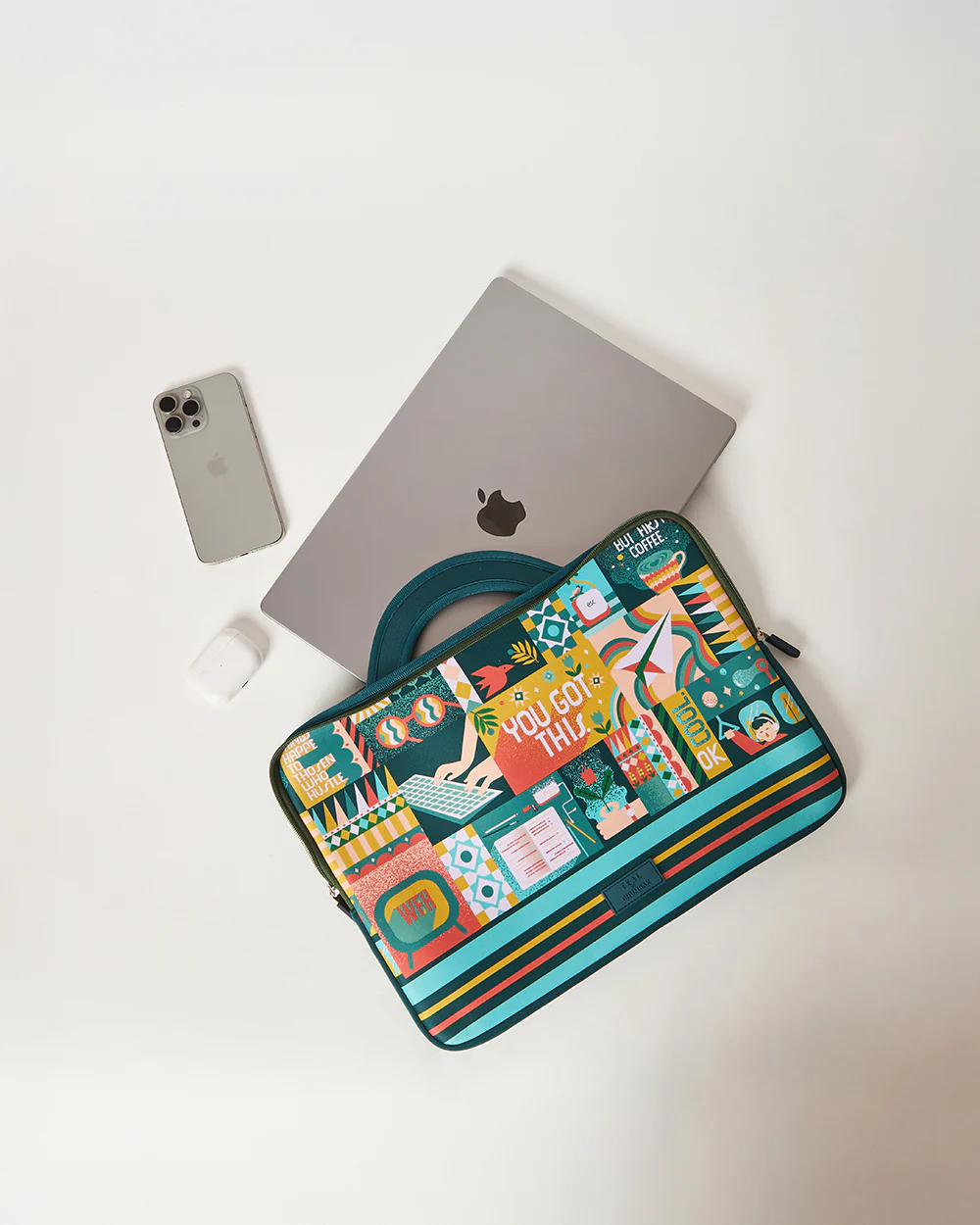 Teal by Chumbak You Got This Laptop Sleeve, 13" - Image 3