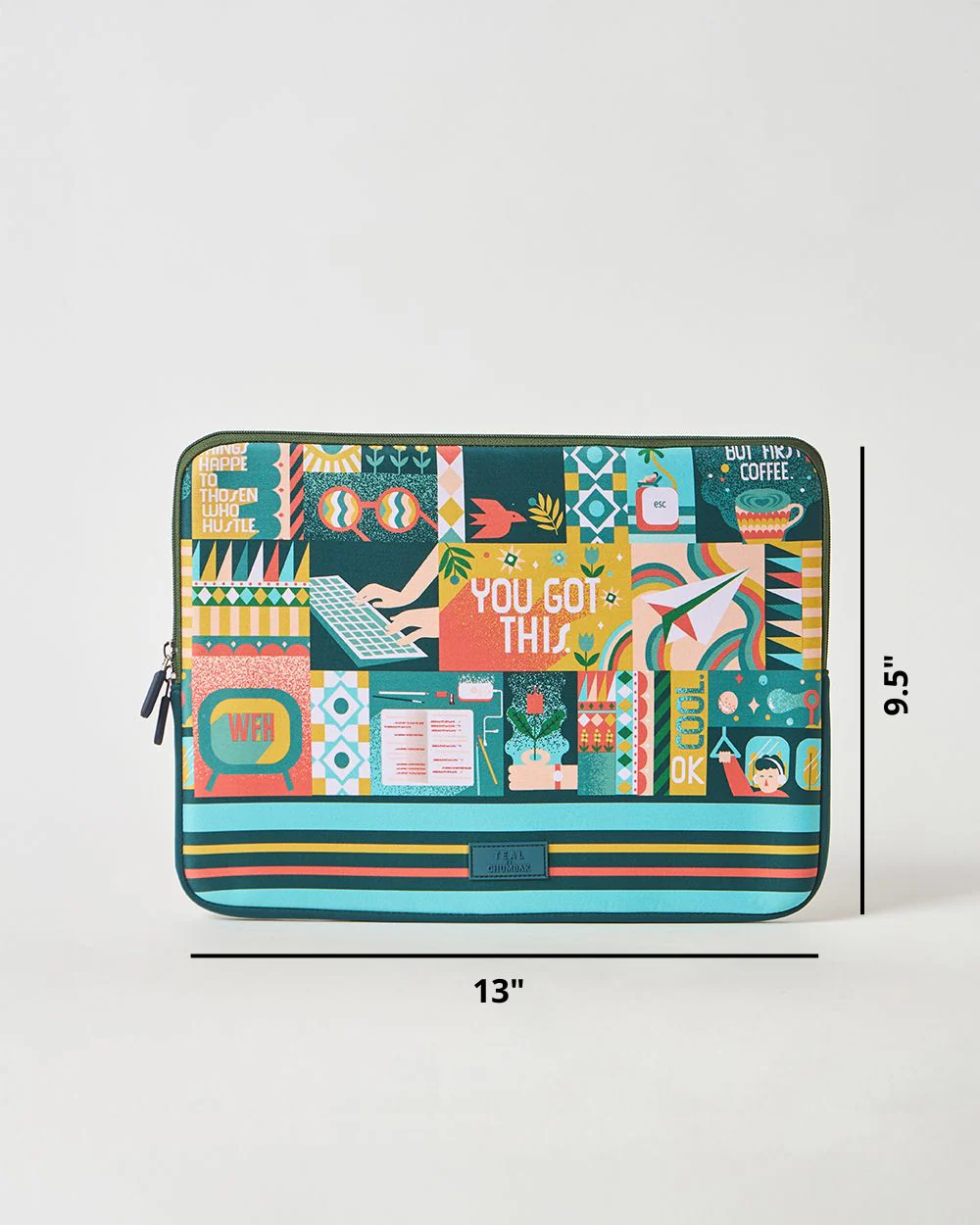 Teal by Chumbak You Got This Laptop Sleeve, 13" - Image 7