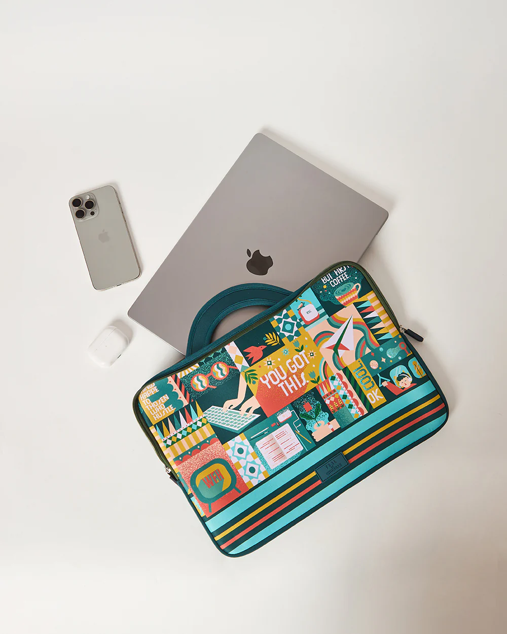 Teal by Chumbak You Got This Laptop Sleeve, 15" - Image 3