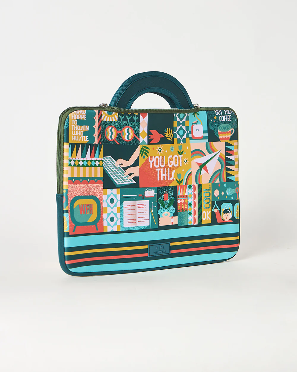 Teal by Chumbak You Got This Laptop Sleeve, 15" - Image 5