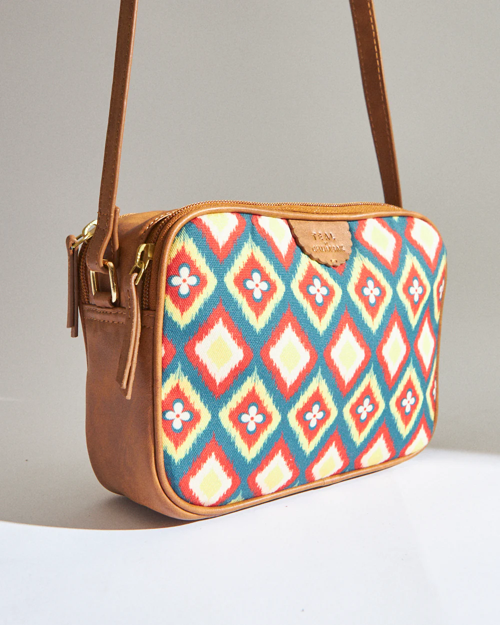 TealByChumbak Ikkat Glow Sling Bag - Image 8