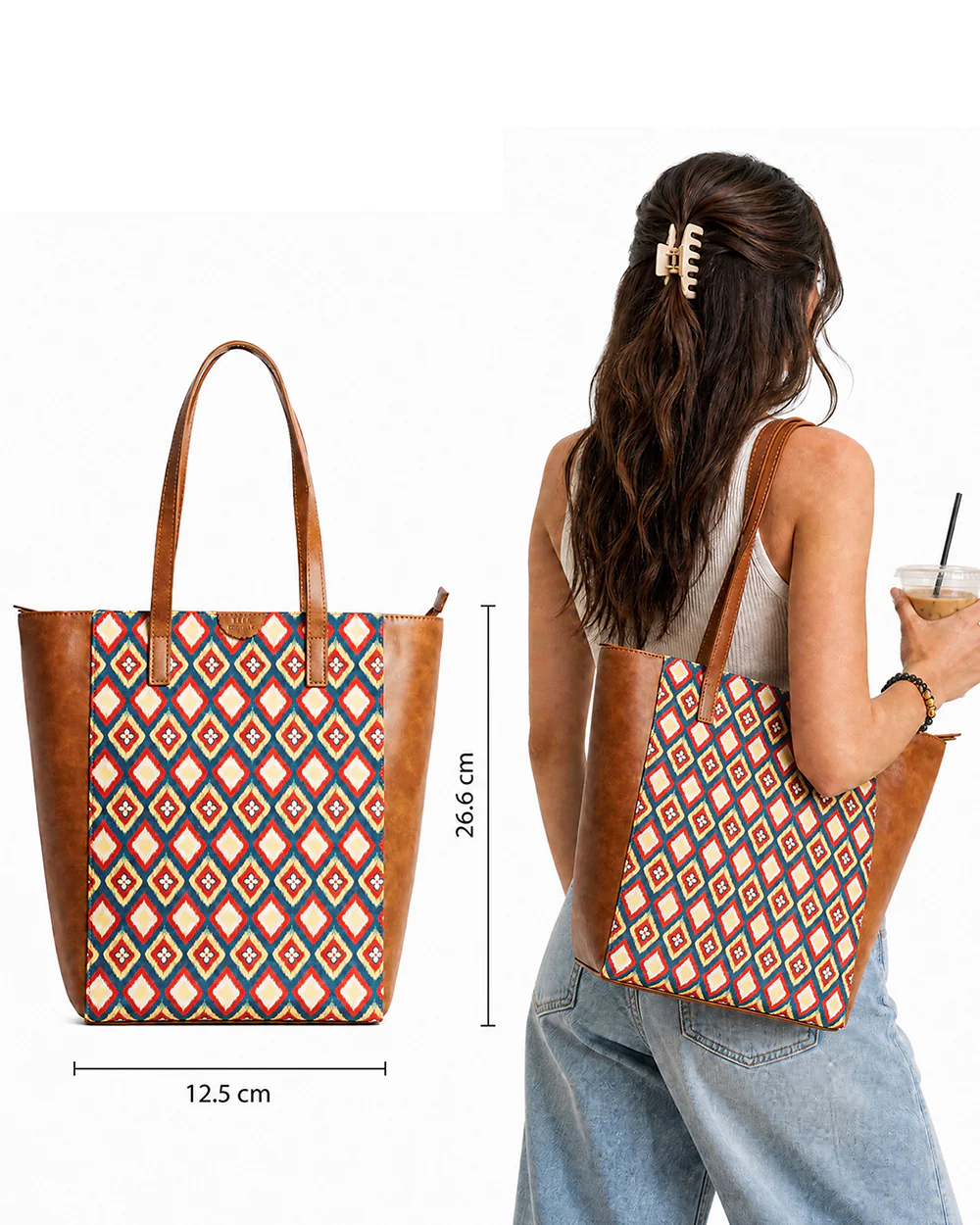 TealByChumbak Ikkat Glow Tote - Image 4