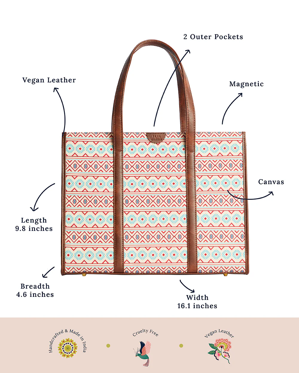 TealByChumbak Mercado Aztec Canvas Tote - Image 8