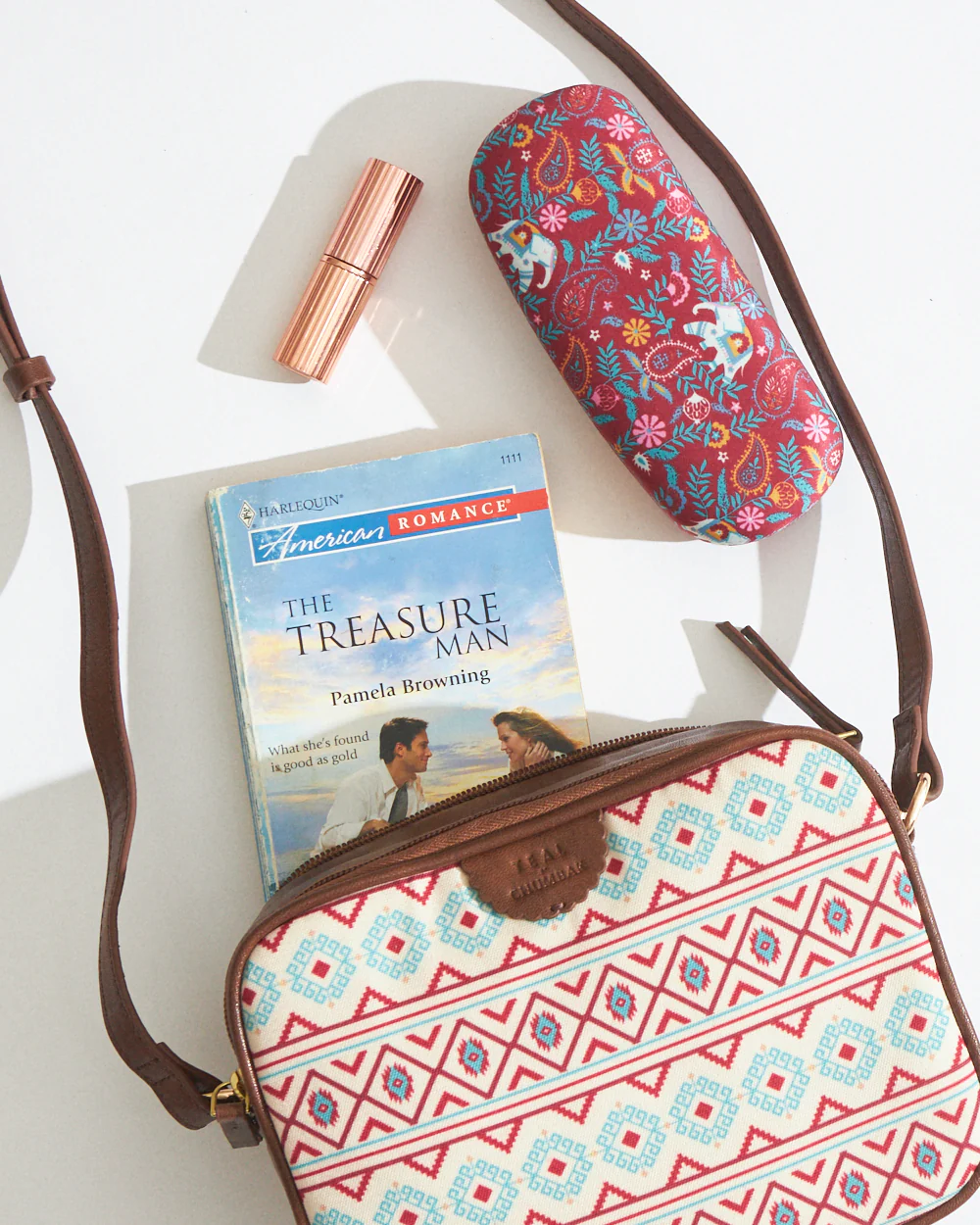 TealByChumbak Mercado Aztec Rectangular Sling Bag - Image 3