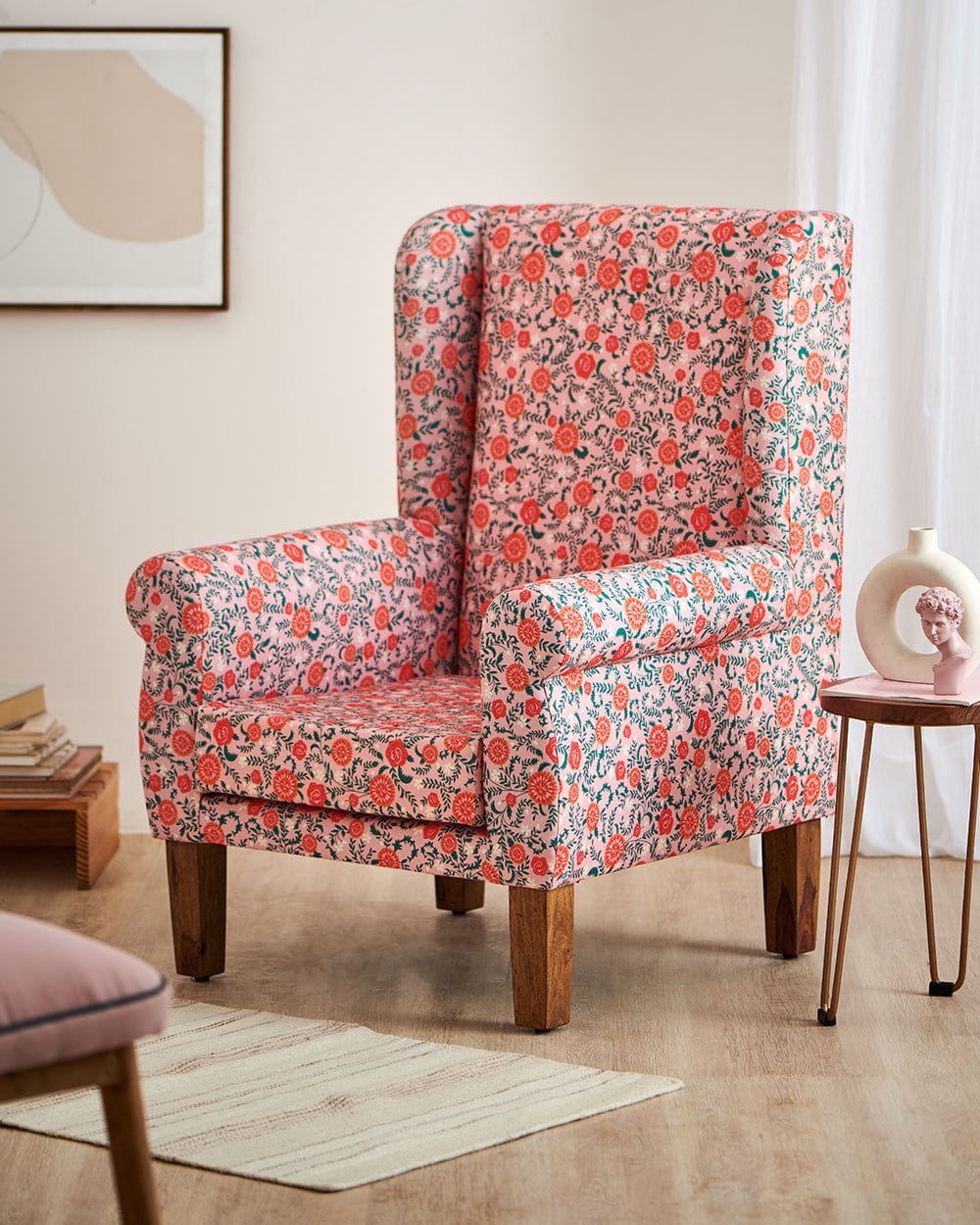 The Begum Wing Chair - Earthy Floral