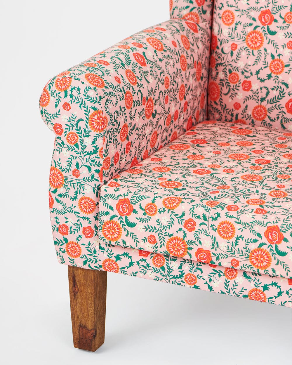 The Begum Wing Chair - Earthy Floral - Image 4