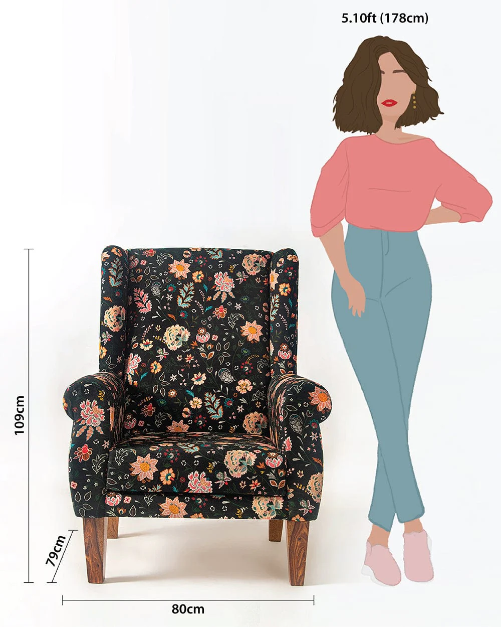 The Begum Wing Chair - Bohemian Palampore - Image 2