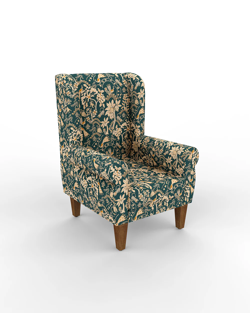 Begum Wing Chair-Kasuthi Green - Image 3