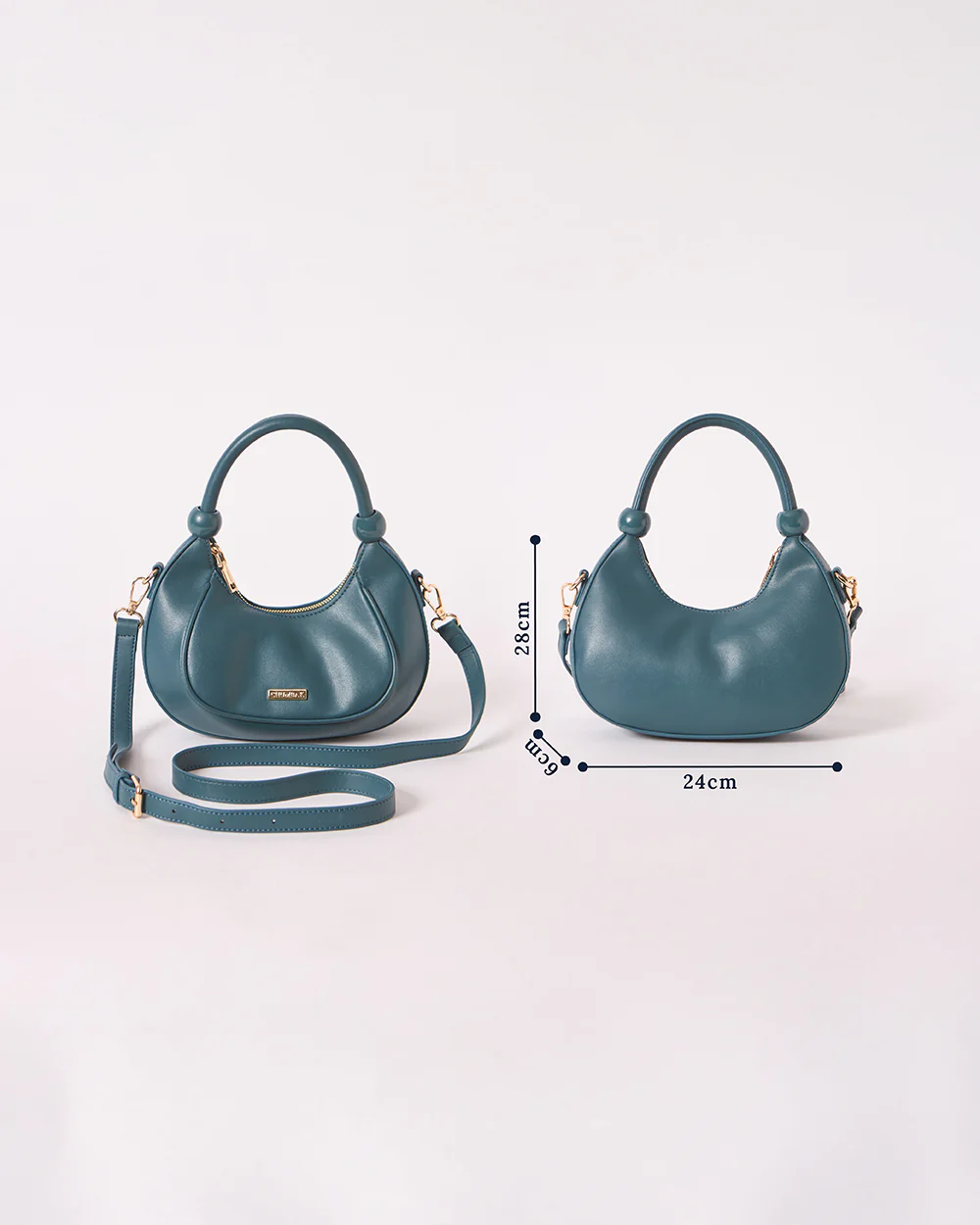 The Venice Crescent Handbag, Deep Teal | Lost In Paradise - Image 6