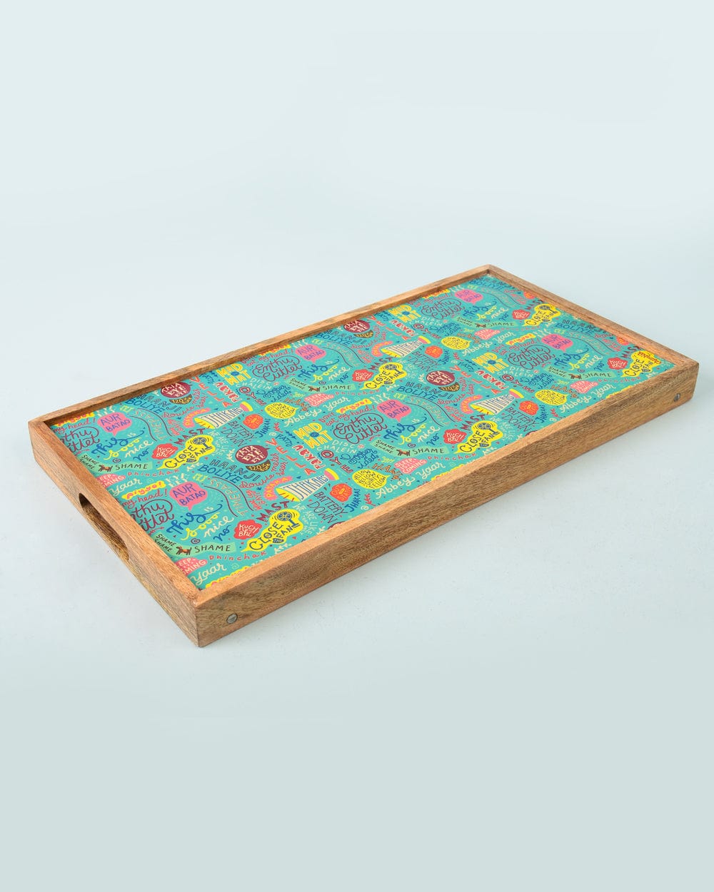 Things Indian Say Foldable Breakfast Tray- Teal - Image 3
