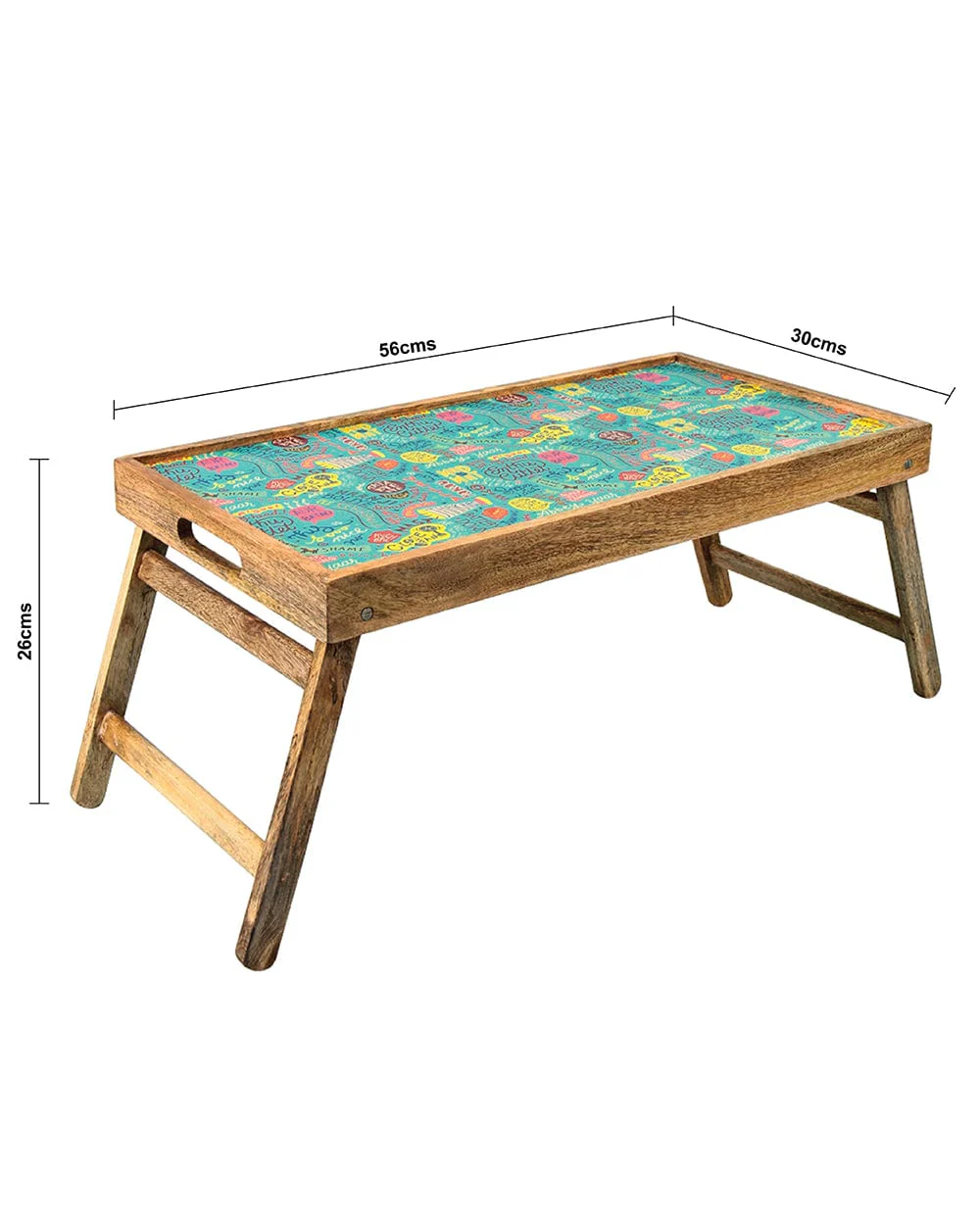 Things Indian Say Foldable Breakfast Tray- Teal - Image 5