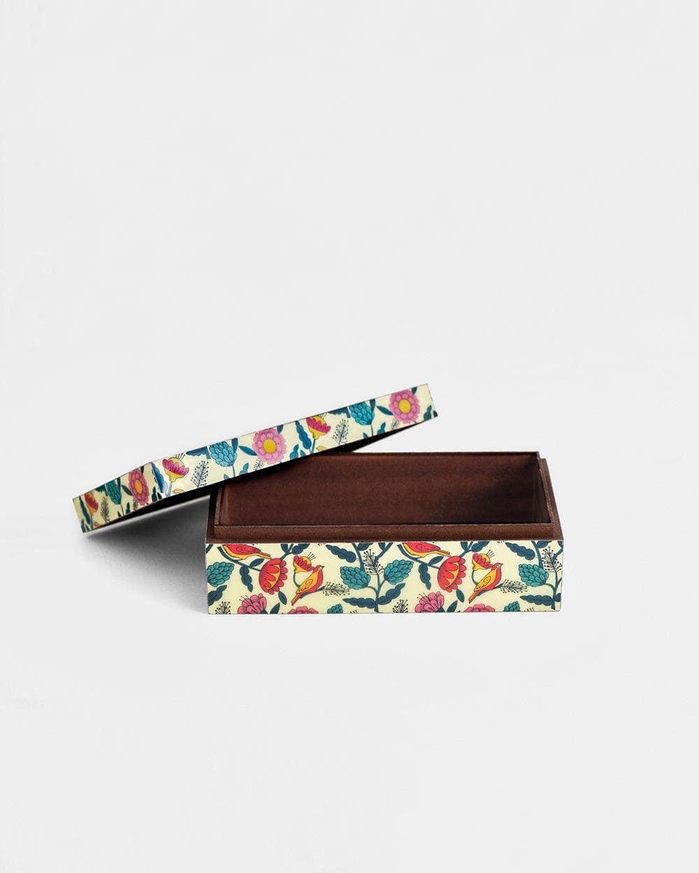 Country Wooden Tissue Box - Floral, 9” x 5” x 3” - Image 4