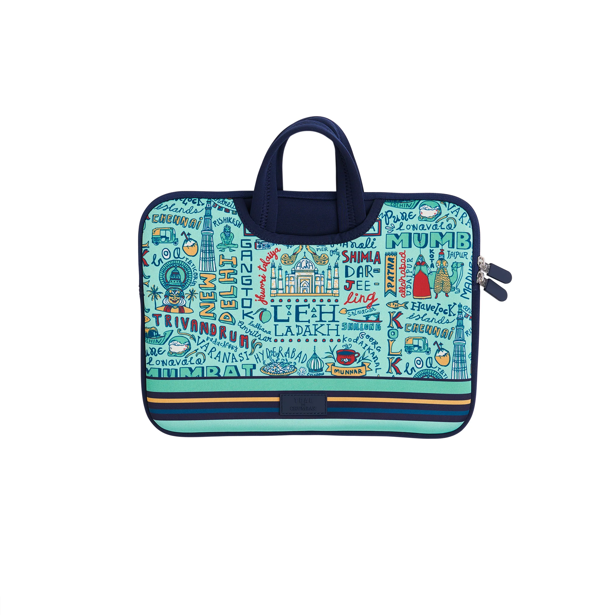 TEAL By Chumbak Traveller Laptop Sleeve - 13inch - Image 10