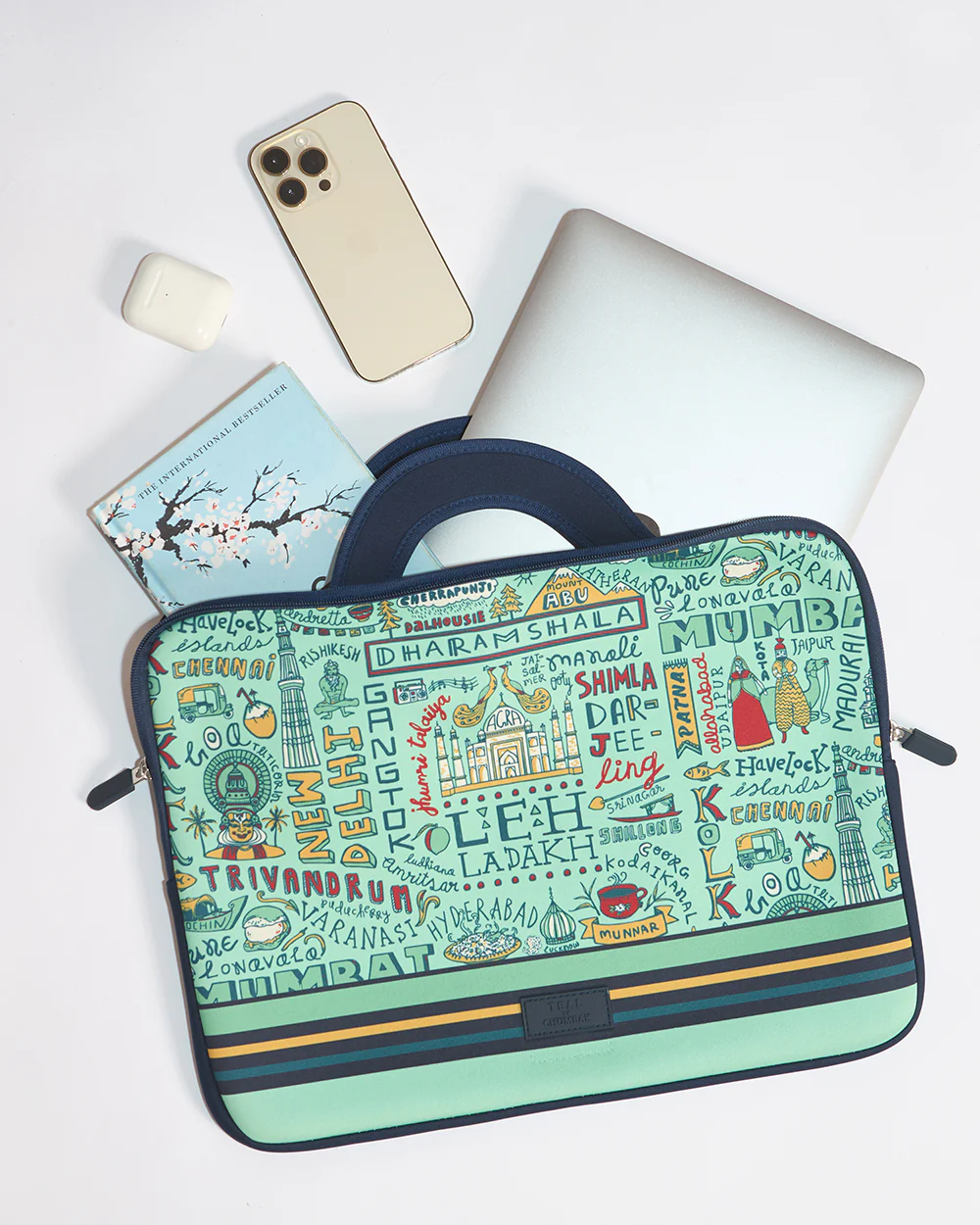 TEAL By Chumbak Traveller Laptop Sleeve - 13inch - Image 2