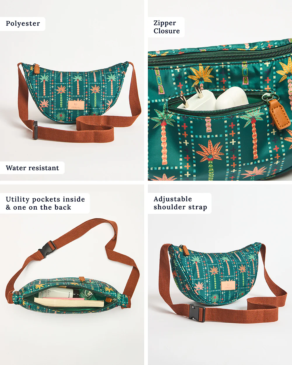 Trippy Half Moon Shoulder Bag - Palms | Digital Nomad - Image 5