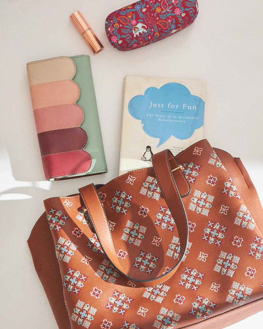 Vintage Cross Stitch Tote -Tan - Image 3