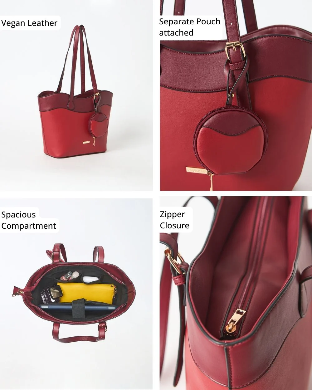 Waves Work-Tote, Red - Image 6