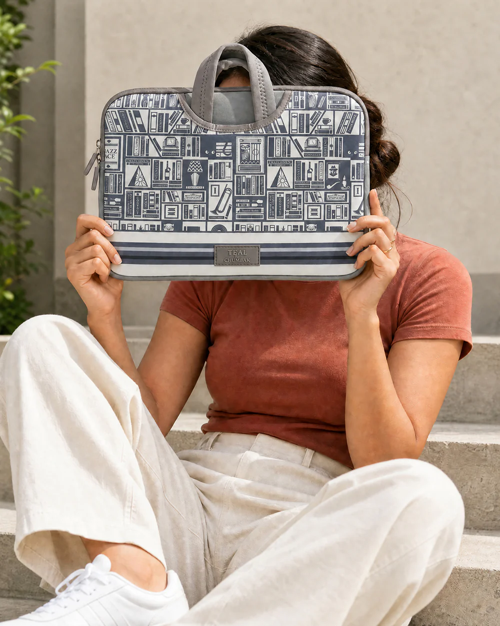 TEAL By Chumbak Welcome to Library Laptop Sleeve - 13inch - Image 8