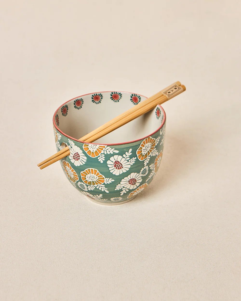 Wildflower Ramen Bowl with Chopsticks, 450ml | Lost in Paradise - Image 2