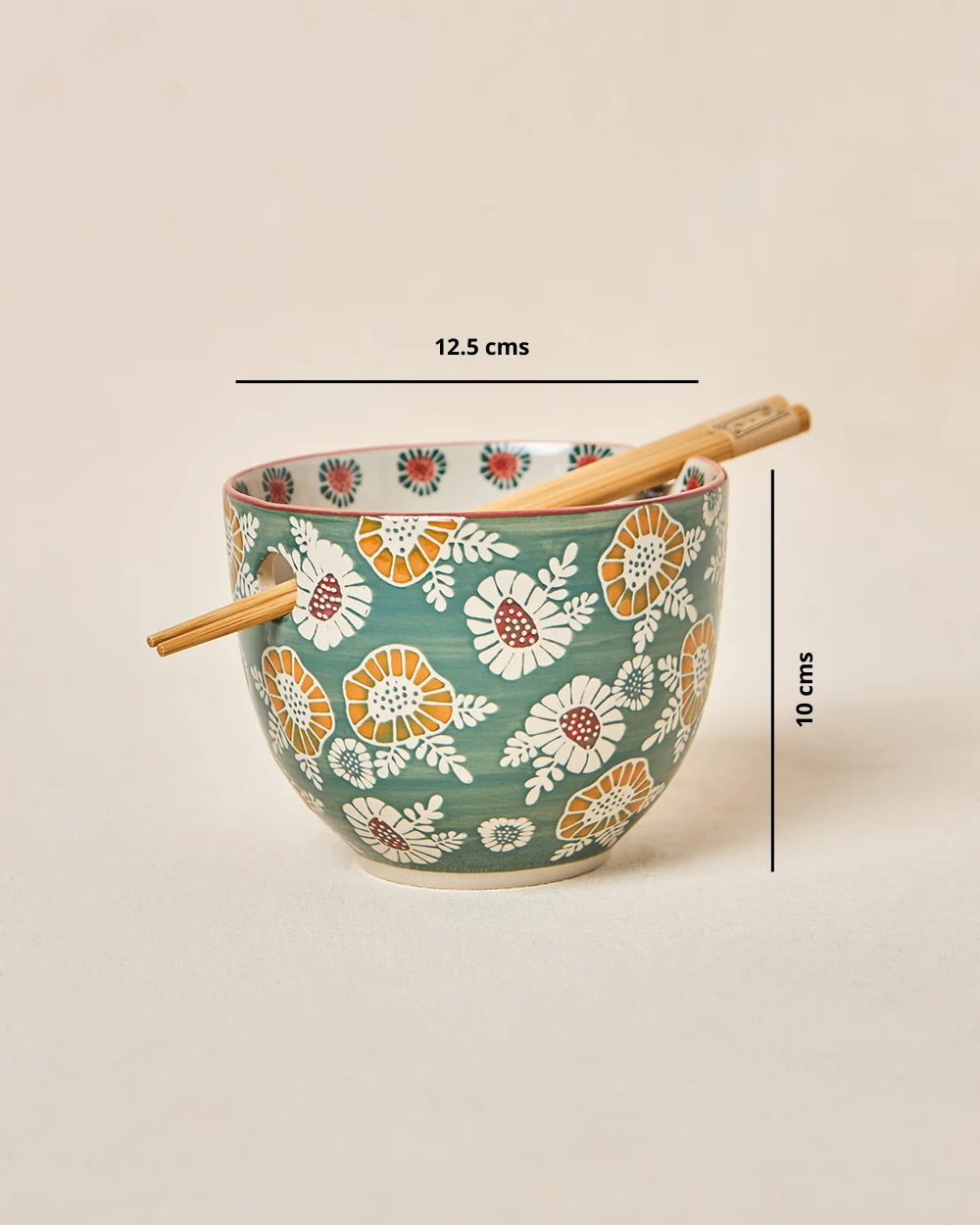 Wildflower Ramen Bowl with Chopsticks, 450ml | Lost in Paradise - Image 5