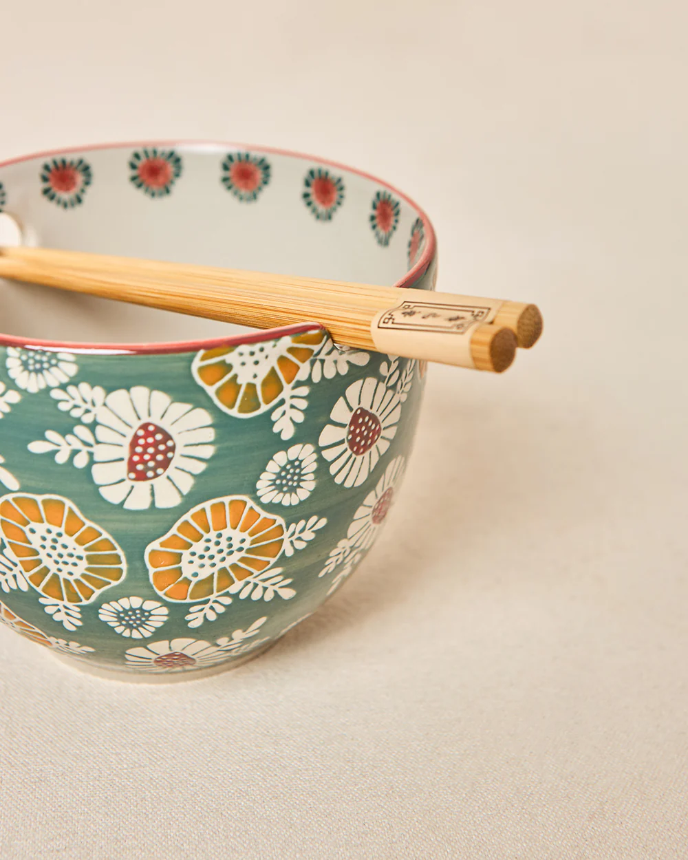 Wildflower Ramen Bowl with Chopsticks, 450ml | Lost in Paradise - Image 7