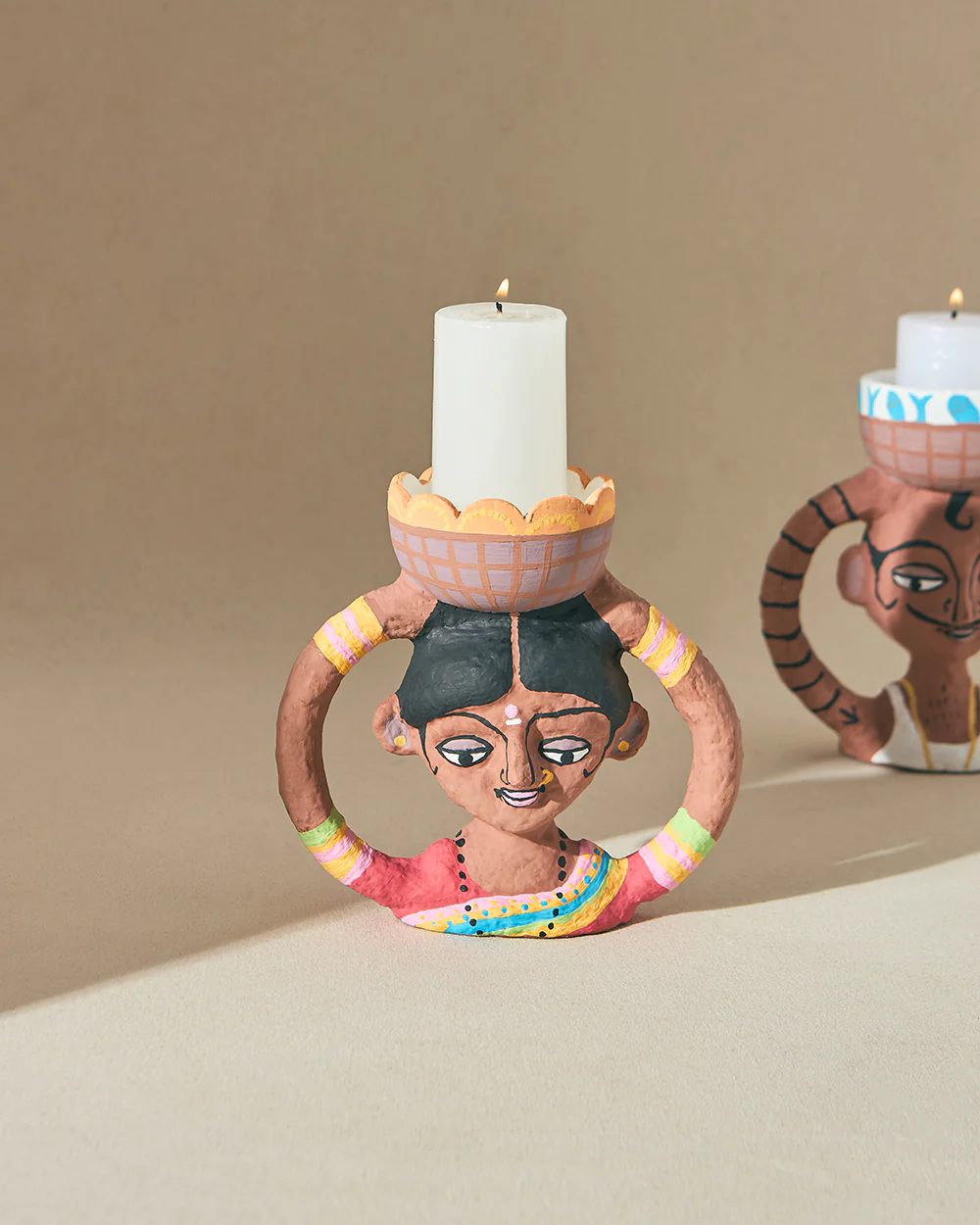 Mala Paper Mache Candle Stand | Lost in Paradise